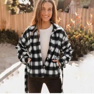 Lulus misty days plaid jacket